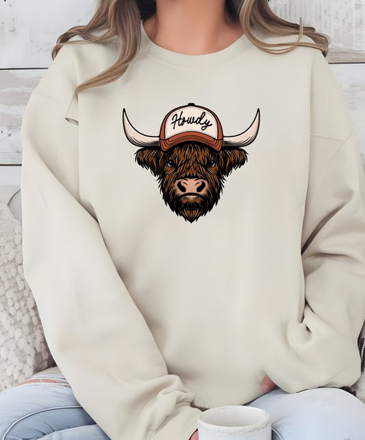 Howdy Cow Graphic Crew Sweatshirt