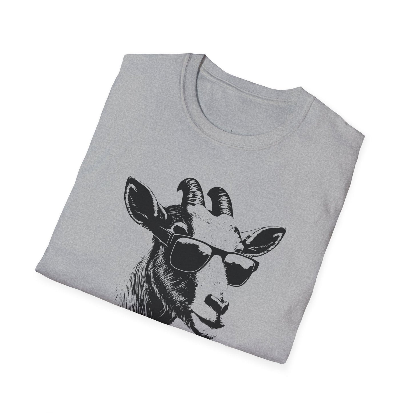 Goat Shirt, Fun Goat Tee, Goat with Sunglasses shirt, Softstyle T-Shirt - SmorgeousByGina