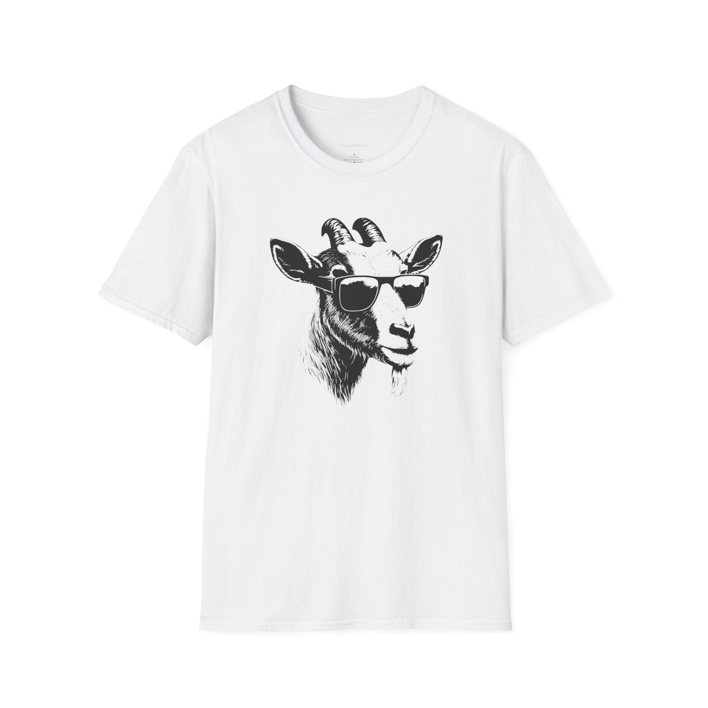 Goat Shirt, Fun Goat Tee, Goat with Sunglasses shirt, Softstyle T-Shirt - SmorgeousByGina