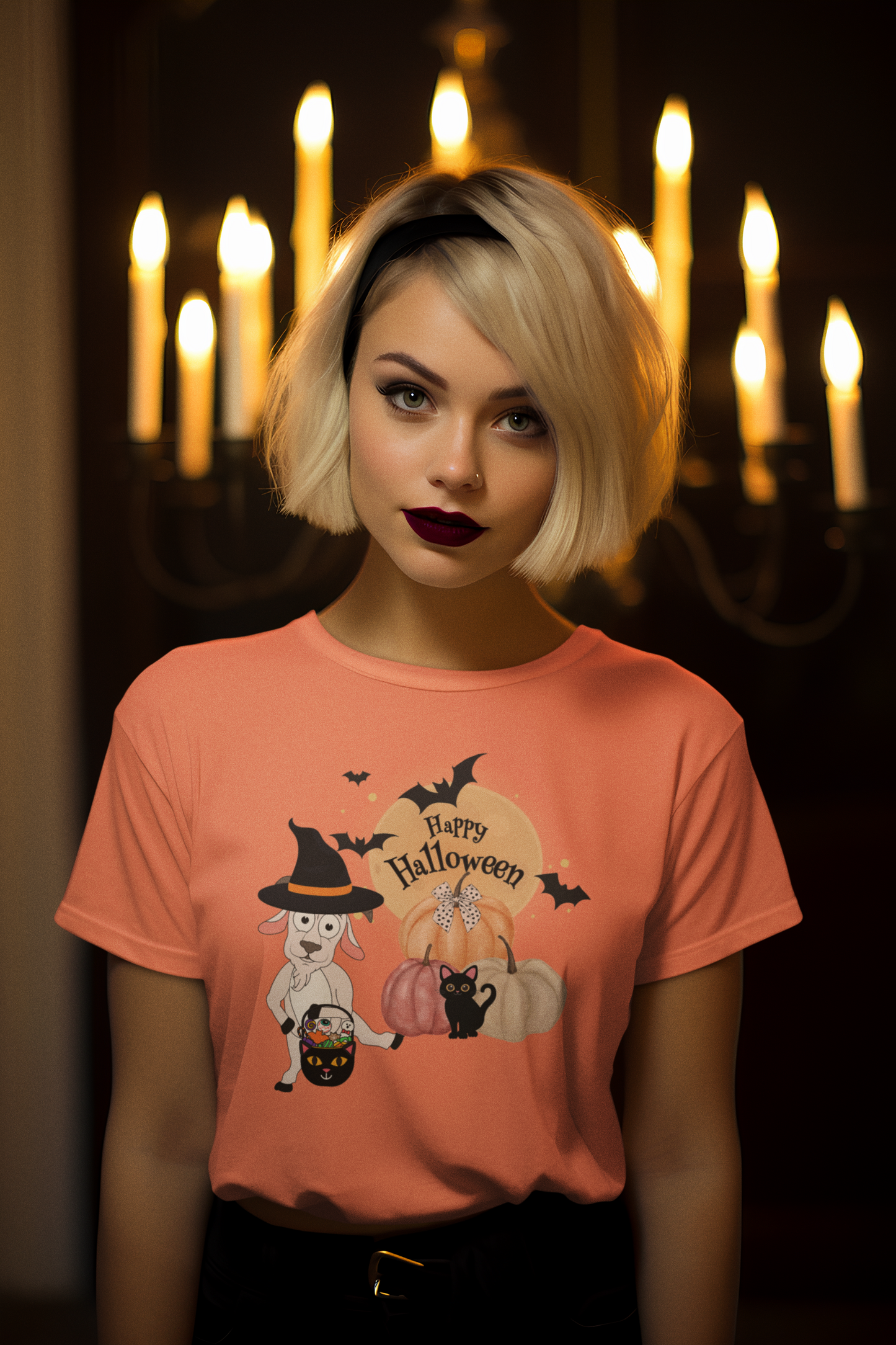 Happy Halloween Kicking Goat T-Shirt